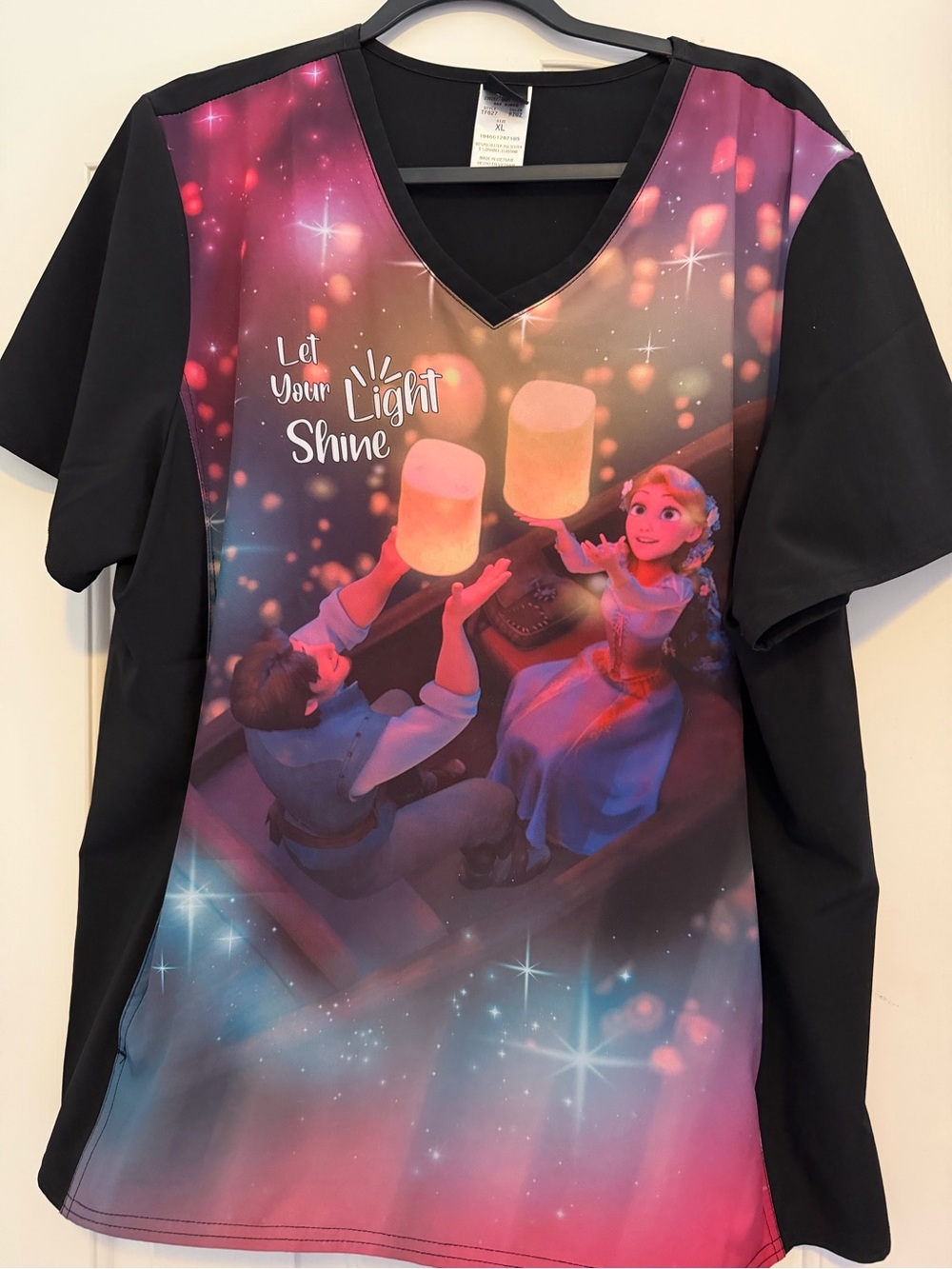 Disney tangled scrub "Let Your Light Shine"
